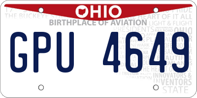 OH license plate GPU4649