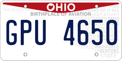 OH license plate GPU4650