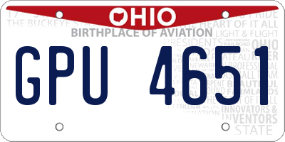 OH license plate GPU4651