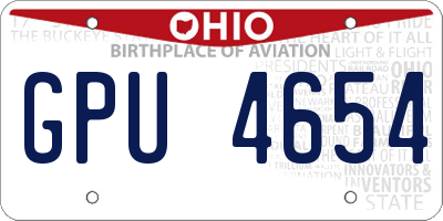 OH license plate GPU4654