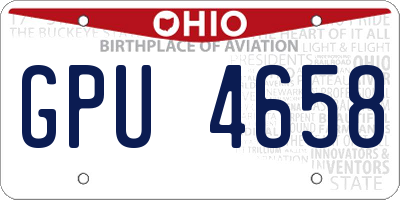 OH license plate GPU4658