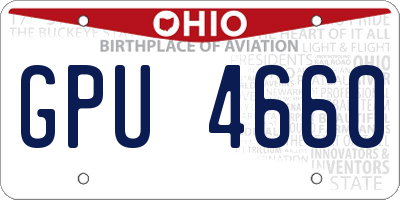 OH license plate GPU4660