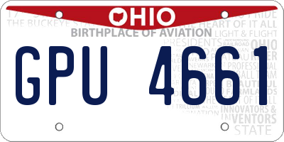 OH license plate GPU4661