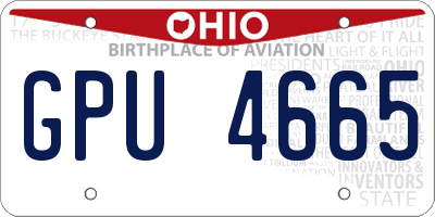 OH license plate GPU4665