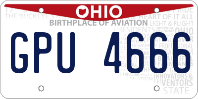 OH license plate GPU4666