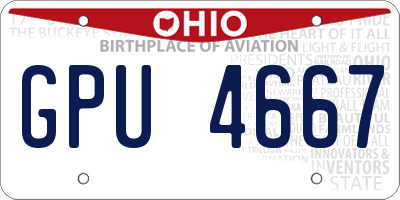 OH license plate GPU4667
