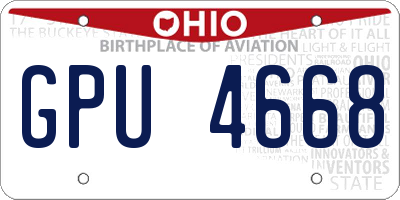 OH license plate GPU4668