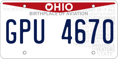 OH license plate GPU4670