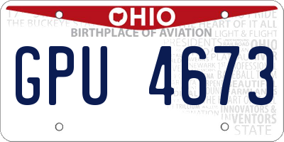OH license plate GPU4673