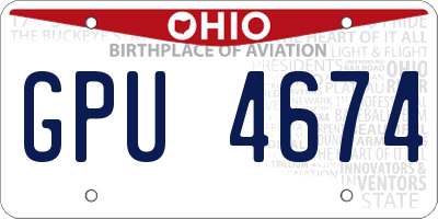 OH license plate GPU4674