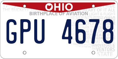 OH license plate GPU4678
