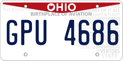 OH license plate GPU4686