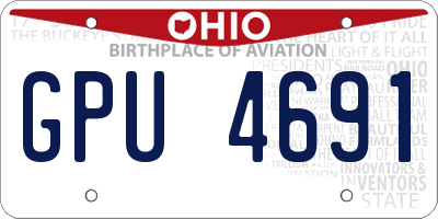 OH license plate GPU4691