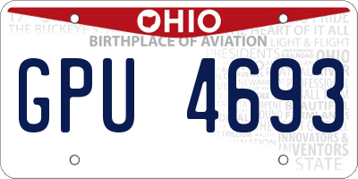 OH license plate GPU4693