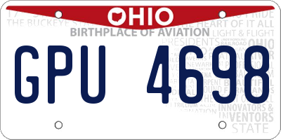OH license plate GPU4698