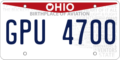 OH license plate GPU4700