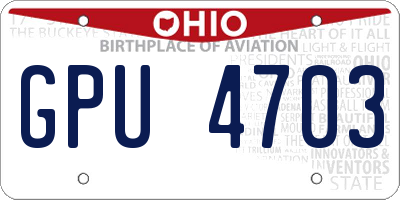 OH license plate GPU4703