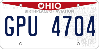 OH license plate GPU4704