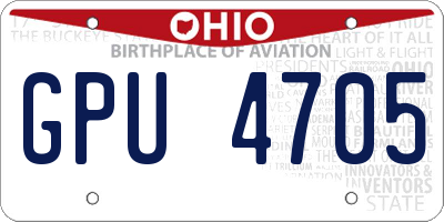 OH license plate GPU4705