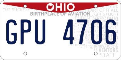 OH license plate GPU4706