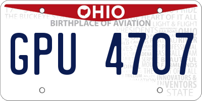 OH license plate GPU4707