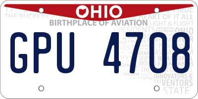 OH license plate GPU4708