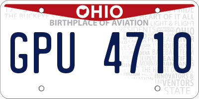 OH license plate GPU4710