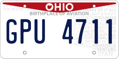 OH license plate GPU4711