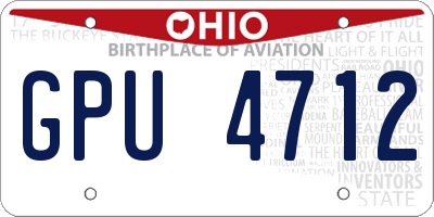 OH license plate GPU4712