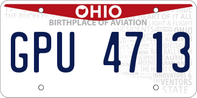 OH license plate GPU4713