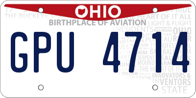 OH license plate GPU4714