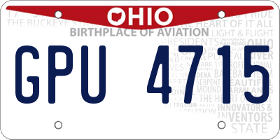 OH license plate GPU4715