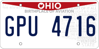 OH license plate GPU4716