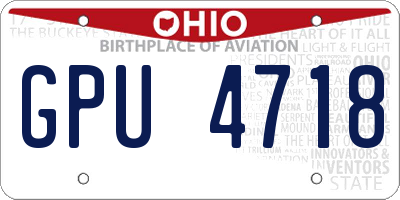 OH license plate GPU4718