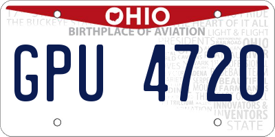 OH license plate GPU4720