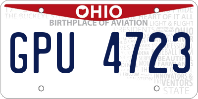 OH license plate GPU4723