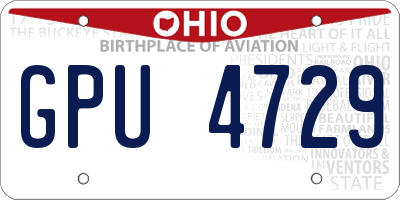 OH license plate GPU4729