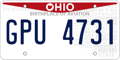OH license plate GPU4731