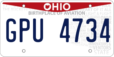 OH license plate GPU4734