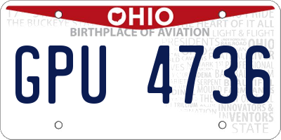 OH license plate GPU4736