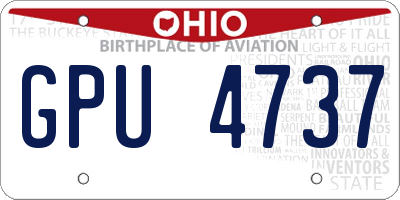 OH license plate GPU4737