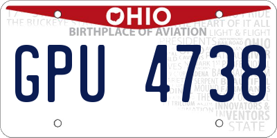 OH license plate GPU4738