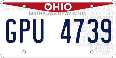 OH license plate GPU4739