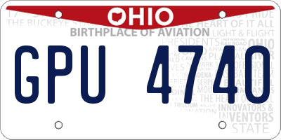 OH license plate GPU4740