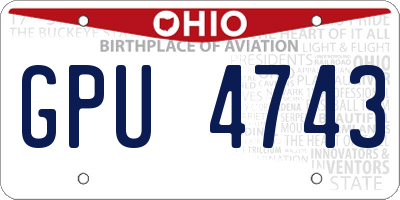 OH license plate GPU4743