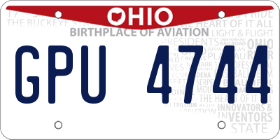 OH license plate GPU4744