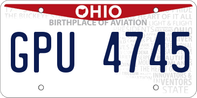 OH license plate GPU4745
