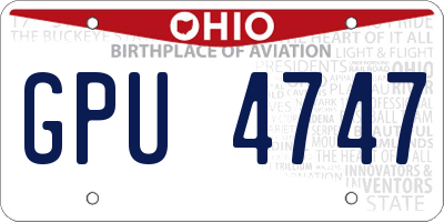 OH license plate GPU4747