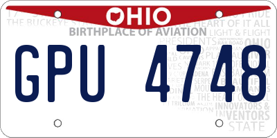 OH license plate GPU4748