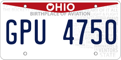 OH license plate GPU4750